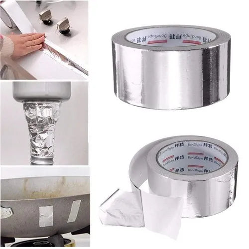 Aluminium Foil Duct Tape, Adhesive Silver Foil Tape Heat-Resistant Waterproof