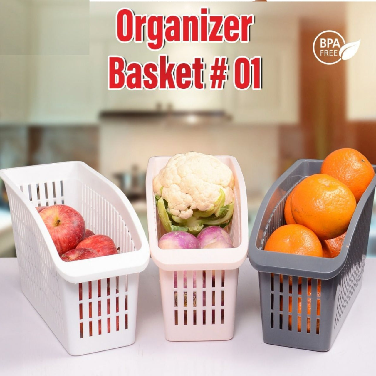 (Pack Of 3) Multipurpose Fruits and Vegetables Basket Organize, Store, And Declutter Your Kitchen