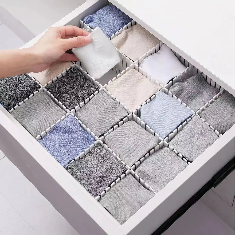 Adjustable Drawer Separator & Plastic DIY Divider Clapboard Organizer