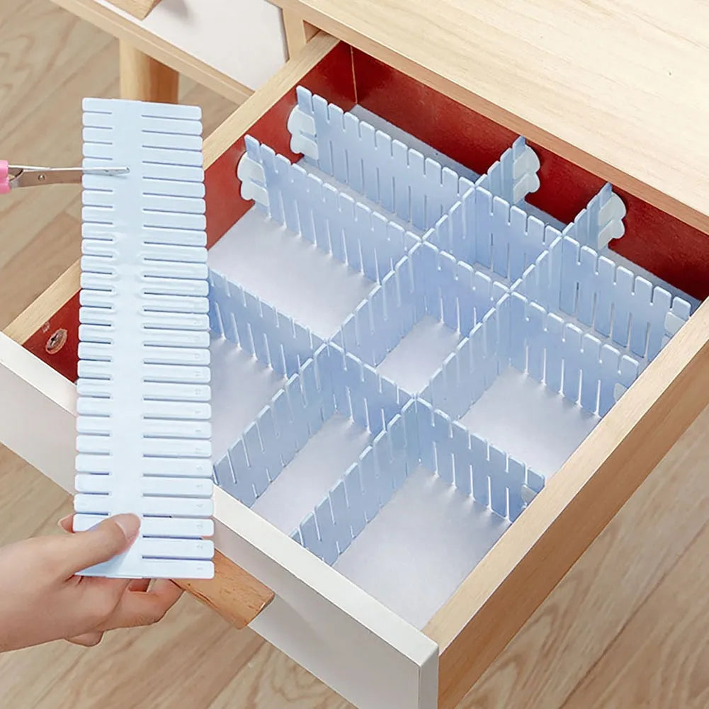 Adjustable Drawer Separator & Plastic DIY Divider Clapboard Organizer