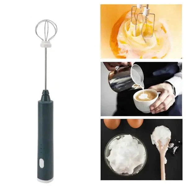 2 In 1 Electric Rechargeable Handheld Coffee and Egg Beater and Mixer &amp; Milk Frother