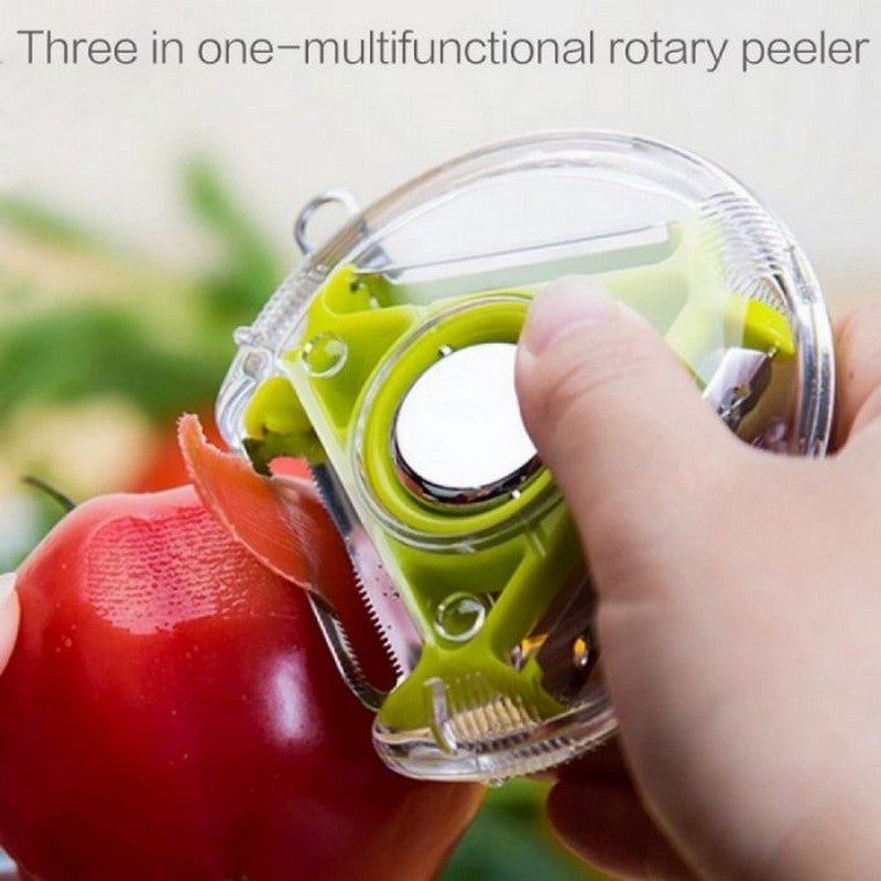 (Pack of 3) Multifunctional 3 in 1 Vegetable and Fruit Peelers with 3 Blades Stainless Steel Shredder Slicer