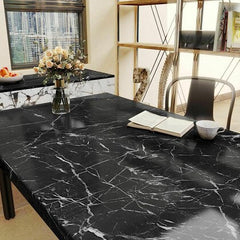 Black Wall Paper Waterproof Heat Resistant Self Adhesive Anti Oil Kitchen Wallpaper Marble Sheet