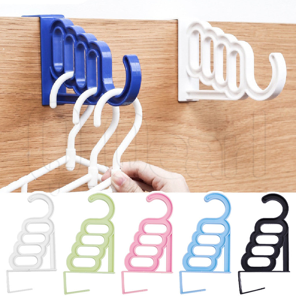 (Deal of 6 Pcs) Multi-Function Wardrobe Over The Door Multi Hanger Holder with 5 Holes for Clothing and Towel