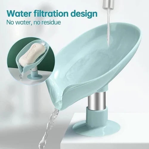 Buy 2 Get 3 Free (5 Pcs) Hydraulic Soap Holder Dish in Leaf Shape for Liquid Draining